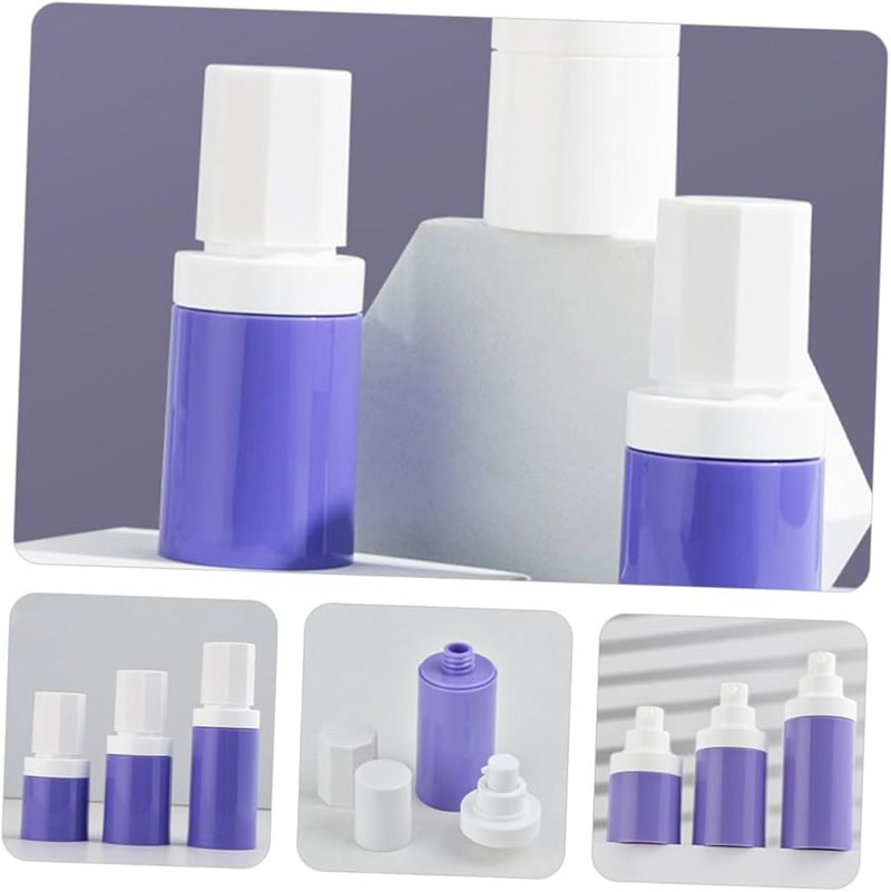 FRCOLOR 3 قطع 15 مل زجاجات مضخة هوائية حجم السفر 8.9x4.1x4.1 سم حاويات أساس مقاومة للتسرب قابلة لإعادة التعبئة - Image 2